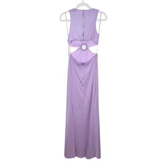 NWT AQUA Formal Bloomingdale's Purple Sleeveless Cutout Maxi Dress - Picture 5 of 7